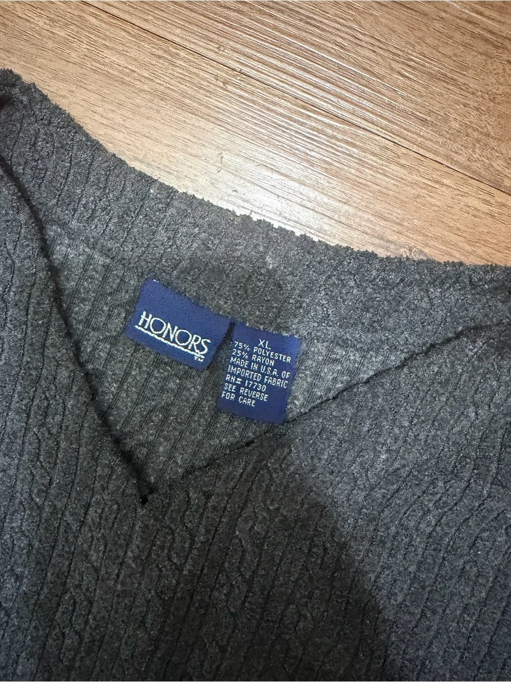 Women's Charcoal Crewneck Ribbed Sweater